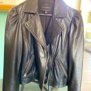 Lucky 100% lamb leather moto jacket size S